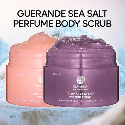 Dr.Melaxin Guerande Sea Salt Perfume Exfoliating Body Scrub – Amber & Vanilla + Coral Rose ✨🛁🌸