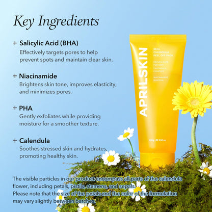 APRILSKIN Calendula Flower-Infused Facial Peel Off Mask – 3.52 fl oz / 100ml 🌼✨