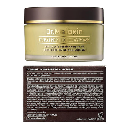 Dr.Melaxin DUBAI Peptide Clay Mask – Moisture-Rich Whipped Charcoal Clay 🖤✨