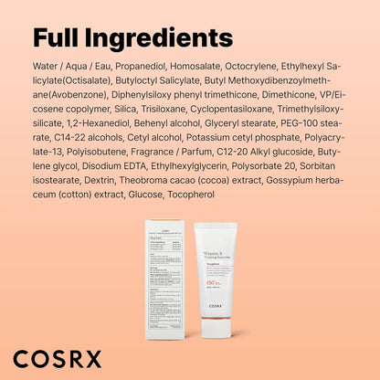 COSRX Vitamin E Vitalizing Face Sunscreen SPF 50 – 1.69 fl oz ☀️✨