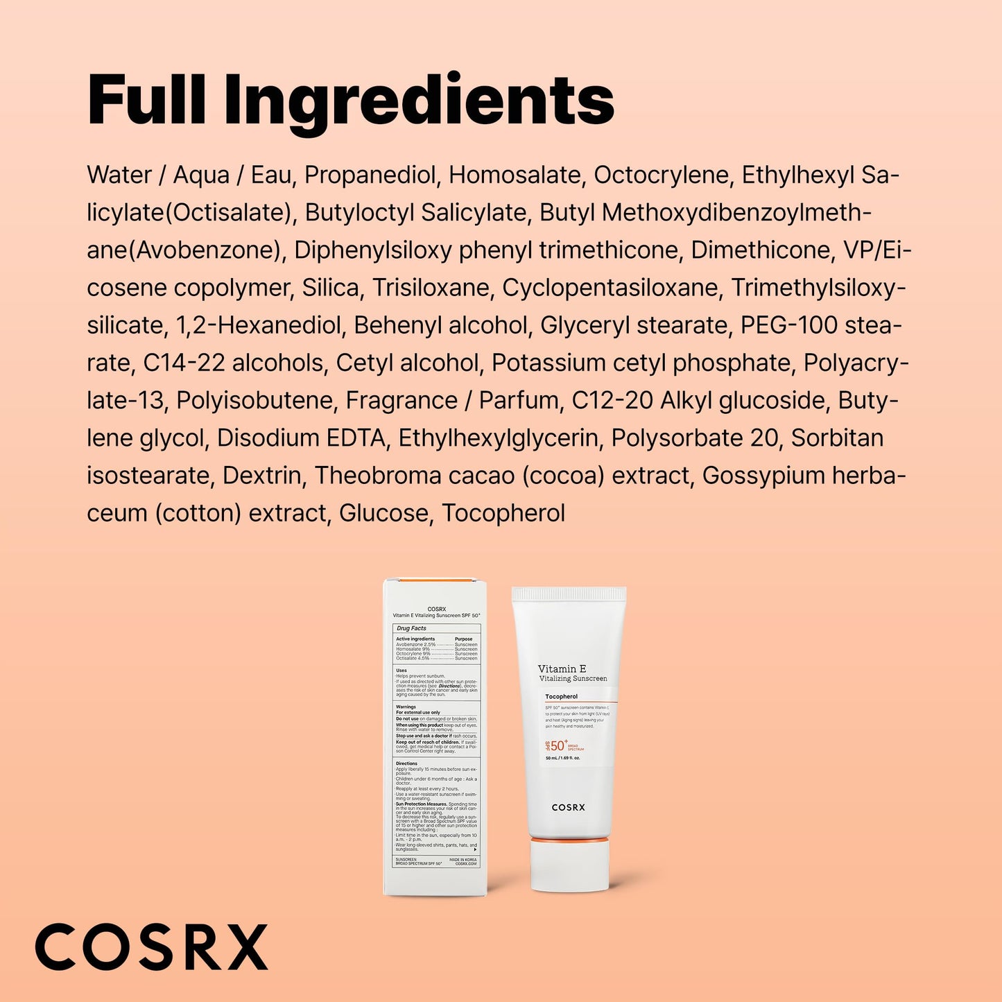 COSRX Vitamin E Sunscreen SPF 50 for Oily Skin 50ml