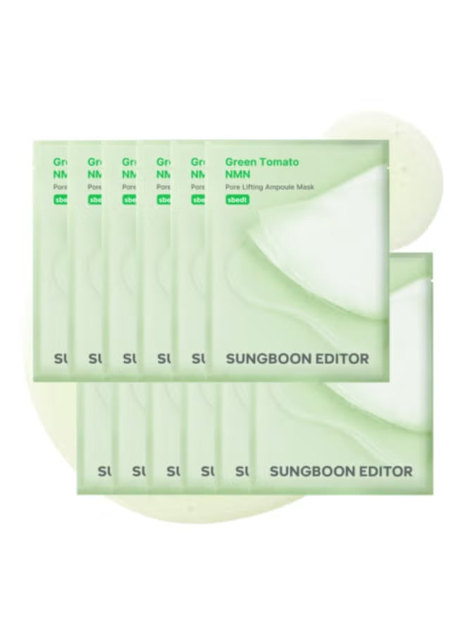 SUNGBOON EDITOR Green Tomato NMN Pore Lifting Ampoule Mask (23g x 10 Sheets)