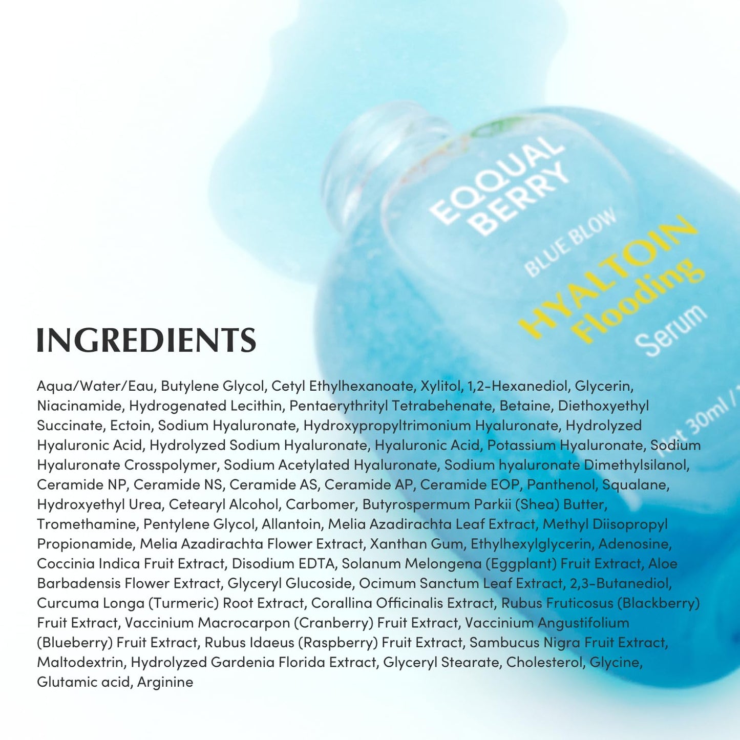 EQQUALBERRY Hyaltoin Flooding Serum – Cool Hydration & Barrier Shield -30 ml