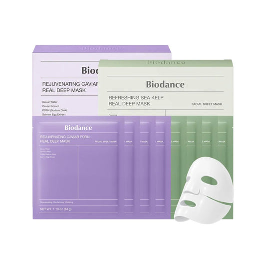 BIODANCE Soothing & Renewal Duo: Sea Kelp & Caviar PDRN Real Deep Overnight Gel Mask for Glass Skin, Korean Skin Care, Valentines Day Gifts for Her, Skin Care Set