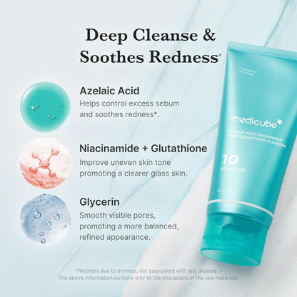 Medicube Azelaic Acid Niacinamide Deep Clean Foam – Deep Pore & Texture Cleanse -120 g