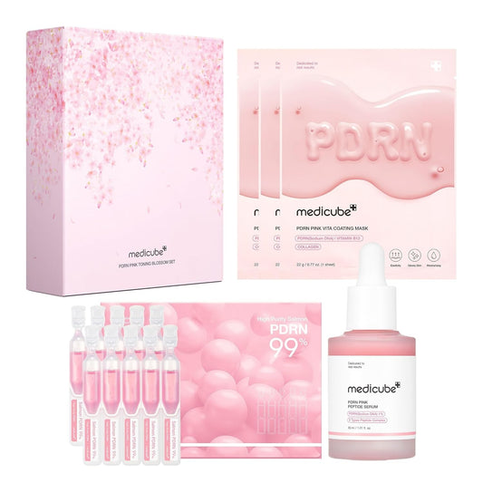 MEDICUBE PDRN Pink Glow Kit – Radiant Pink Glass Glow Routine - Set / Kit