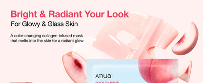[ANUA] قناع الكولاجين المُشرق بخلاصة الخوخ 70 والنياسين (4 قطع)