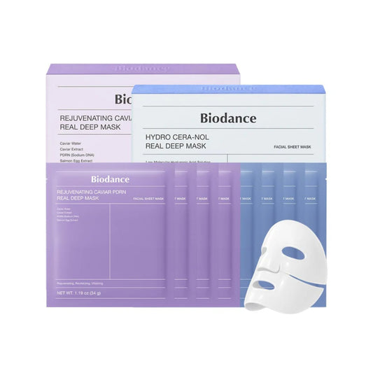 BIODANCE Barrier Rescue Duo: Caviar PDRN & Ceramide Panthenol Real Deep Overnight Gel Mask Set