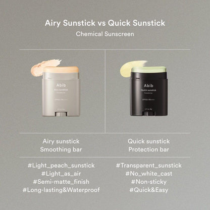 [ABIB] Airy Sunstick Smoothing Bar SPF50+ PA++++ - 23g