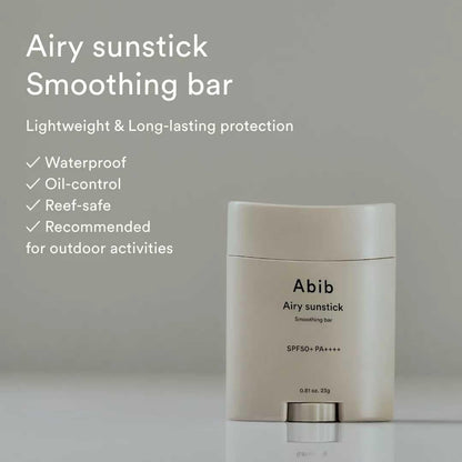[ABIB] Airy Sunstick Smoothing Bar SPF50+ PA++++ - 23g