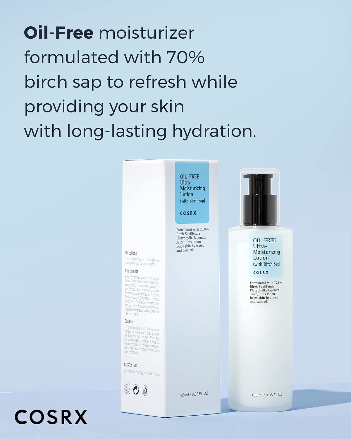 [Cosrx] Oil-Free Ultra-Moisturizing Lotion with Birch Sap – Lightweight Hydration for Calm, Balanced Skin 100ml