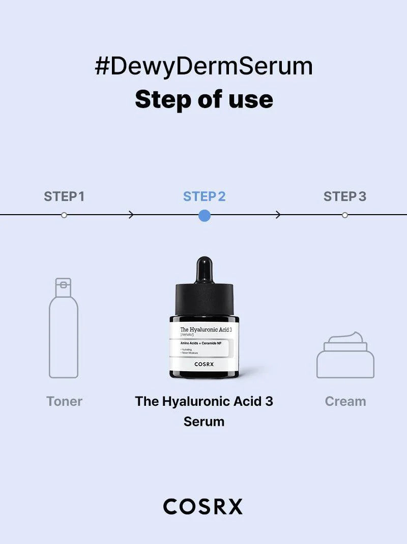 COSRX The Hyaluronic Acid 3 Serum – Deep Hydration for Plump, Supple Skin