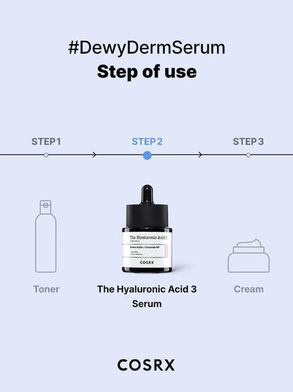 COSRX The Hyaluronic Acid 3 Serum – Deep Hydration for Plump, Supple Skin