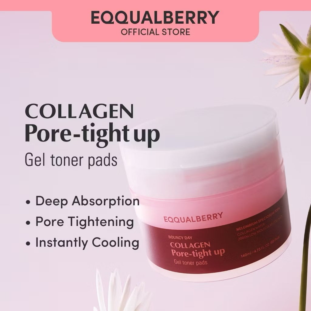 [Eqqualberry] Collagen Pore Tight Up Gel Toner Pads (60ea)