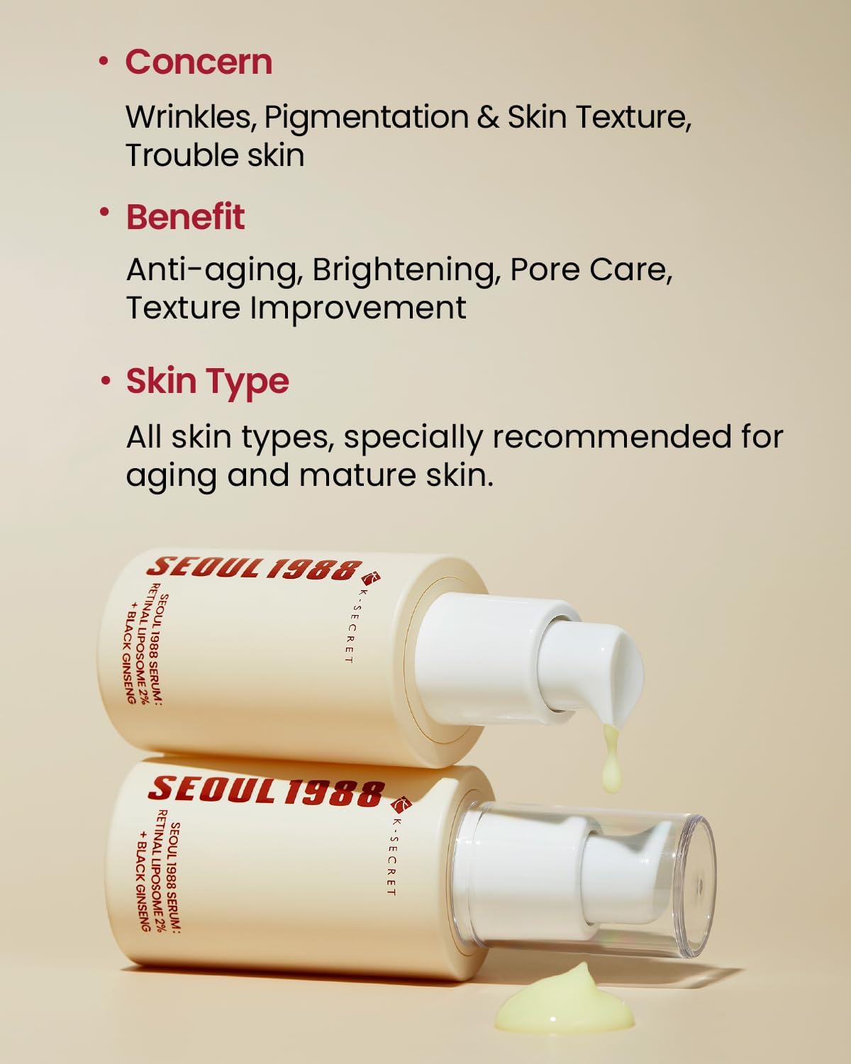 [KSECRET] SEOUL 1988 Serum : Retinal Liposome 2% + Black Ginseng