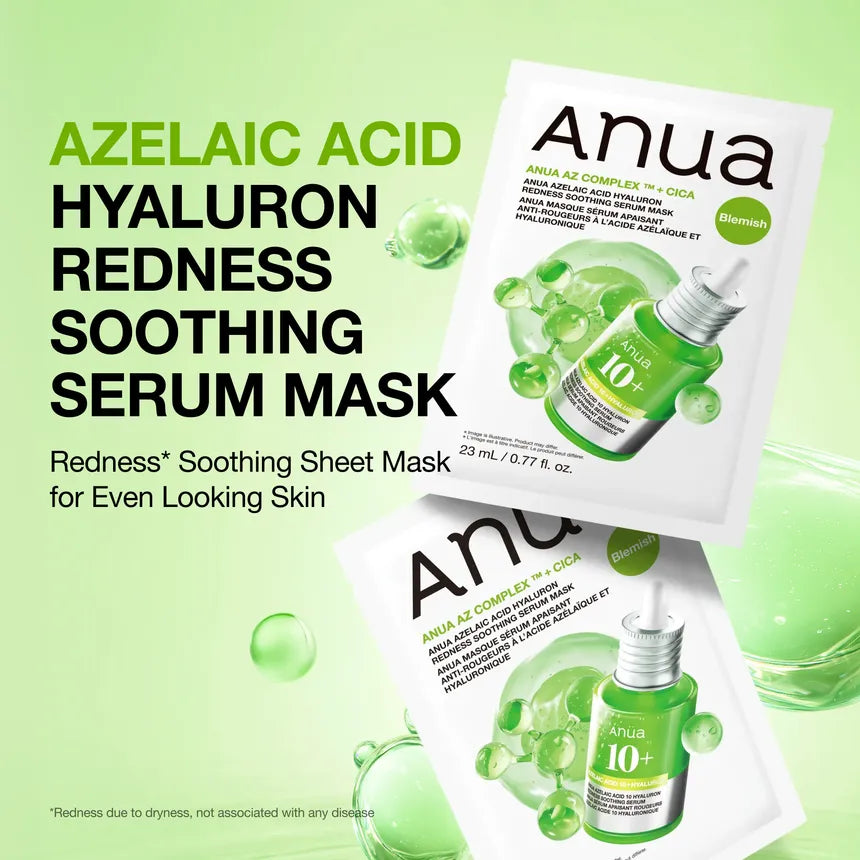 Anua Azelaic Acid Hyaluron Redness Soothing Serum Mask (23ml × 1 Sheet)