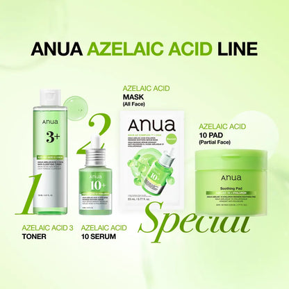 Anua Azelaic Acid Hyaluron Redness Soothing Serum Mask (23ml × 1 Sheet)