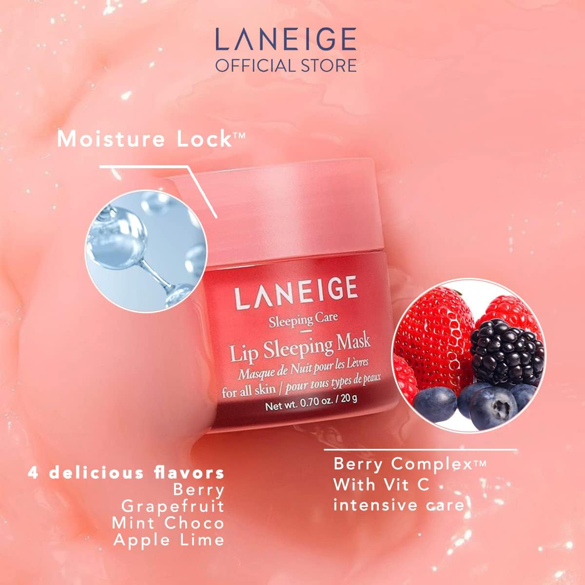 [Laneige] Lip Sleeping Mask EX – Berry (20g)