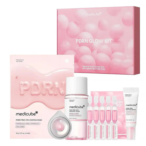MEDICUBE PDRN Pink Glow Kit – Radiant Pink Glass Glow Routine - Set / Kit