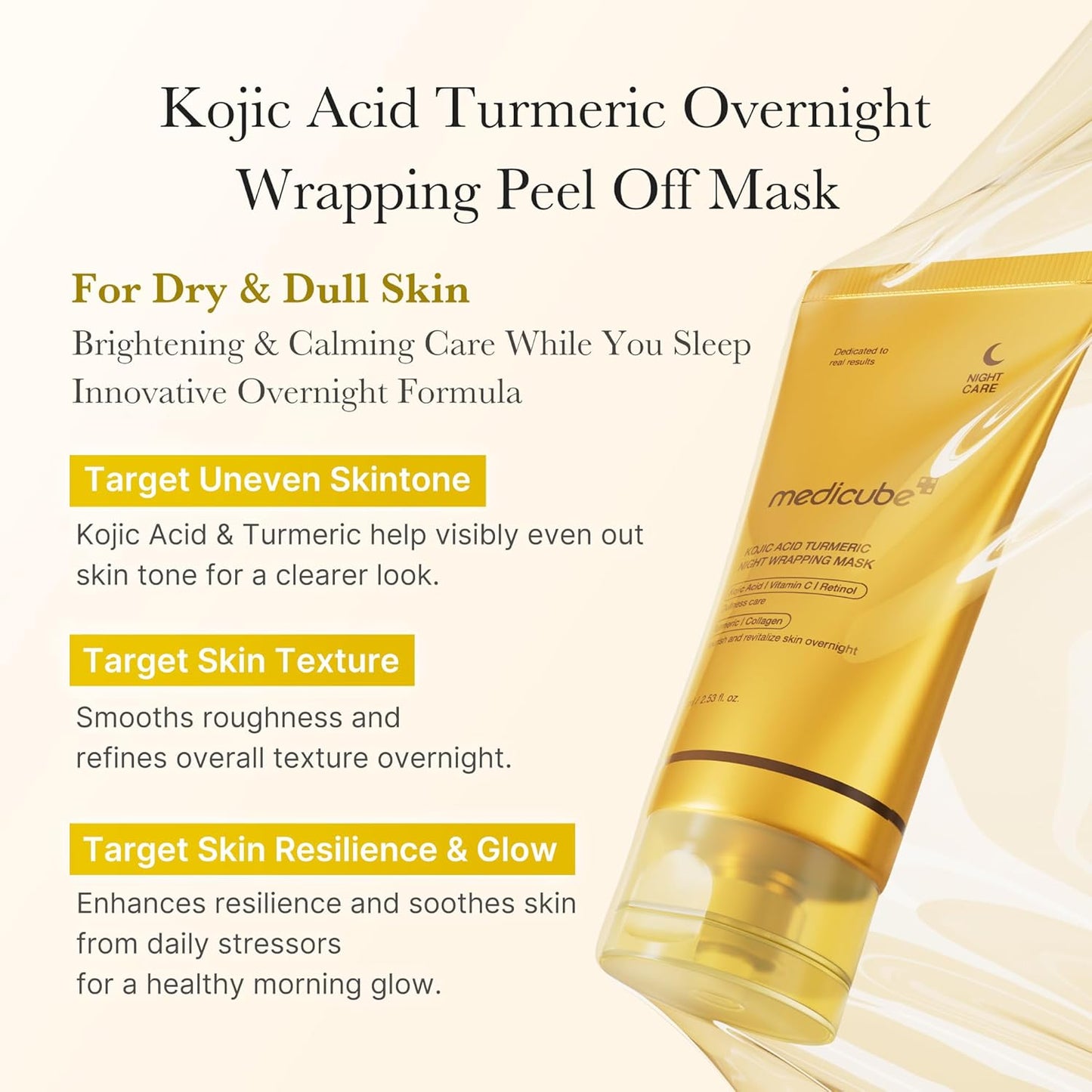 [Medicube] KOJIC ACID TURMERIC NIGHT WRAPPING MASK 75ML