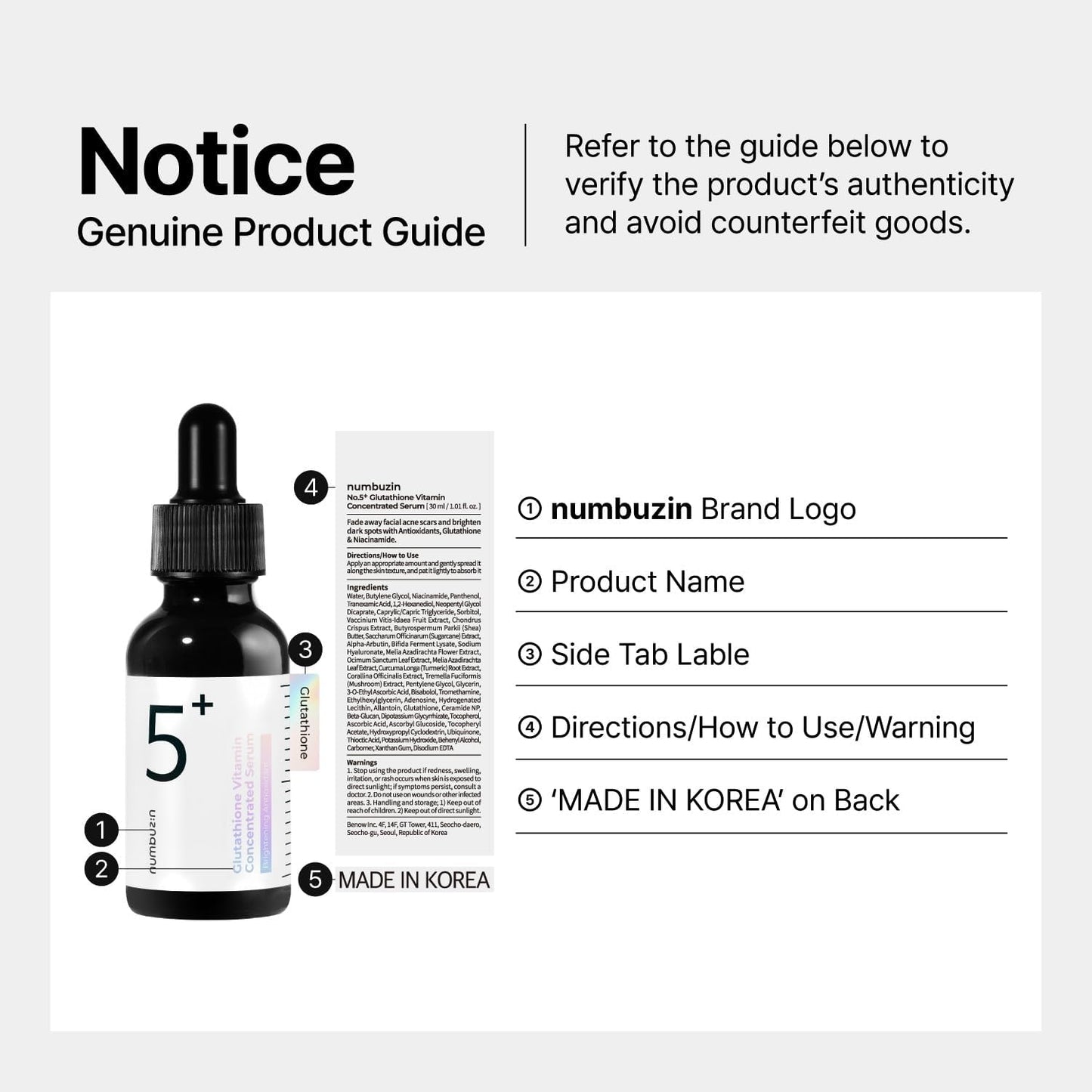 [Numbuzin] No.5 Vitamin Concentrated Serum - 30 ml