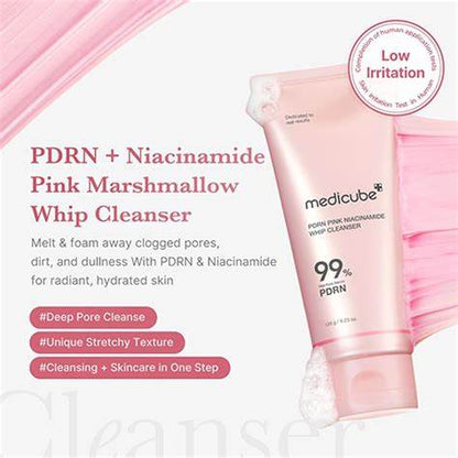 MEDICUBE - PDRN Pink Niacinamide Whip Cleanser – Gentle Brightening Foam | 120 g