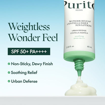 [PURITO] Wonder Releaf Centella Daily Sun Lotion (SPF50+ PA++++) - 60 ml