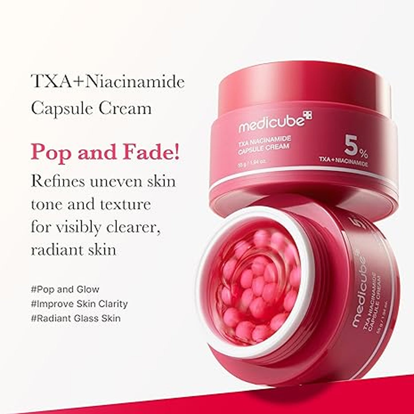 Medicube TXA + Niacinamide Capsule Cream | Brightening Moisturizer for Uneven Skin Tone