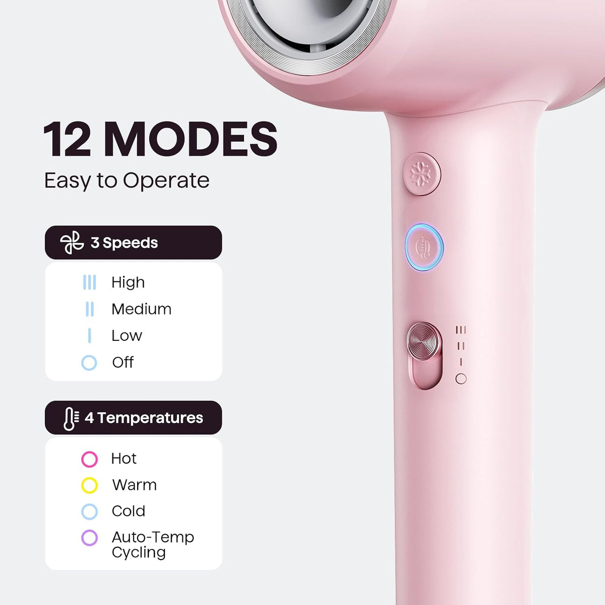 Wavytalk Turblow Pro Fast-Drying Hair Dryer – Pink