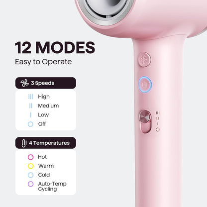Wavytalk Turblow Pro Fast-Drying Hair Dryer – Pink