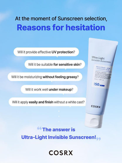 [COSRX] Ultra Light Invisible Sunscreen 50ml