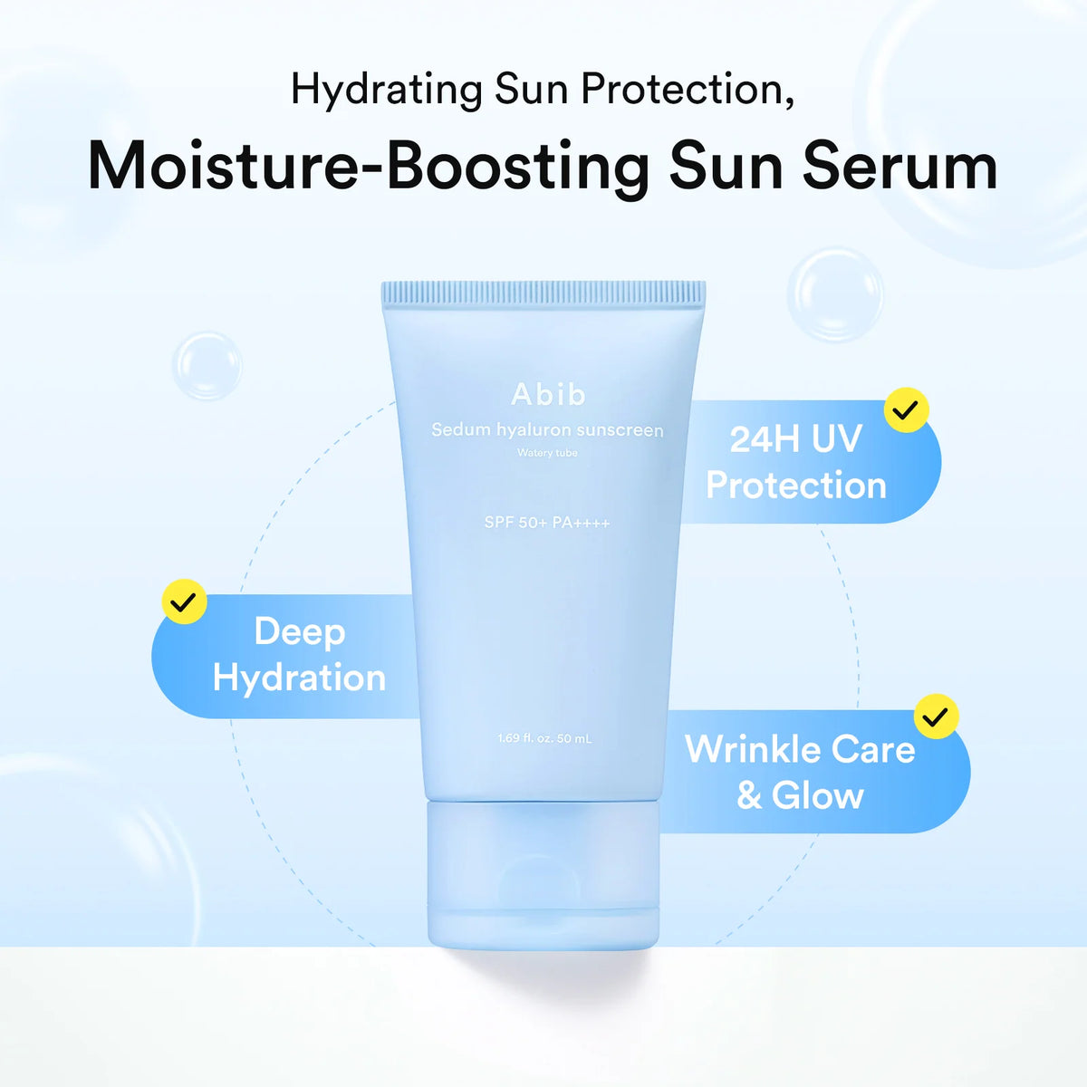 ABIB Sedum Hyaluron Sunscreen Watery Tube SPF50+ PA++++ (50ml)