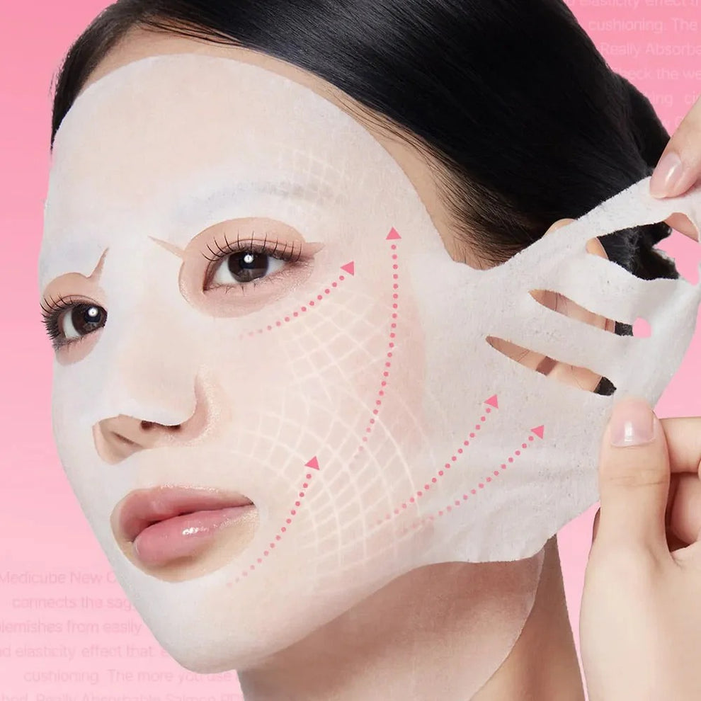 Click Up Mask Medicube PDRN pink tension up mask 4EA- 34g – Official KBeauty