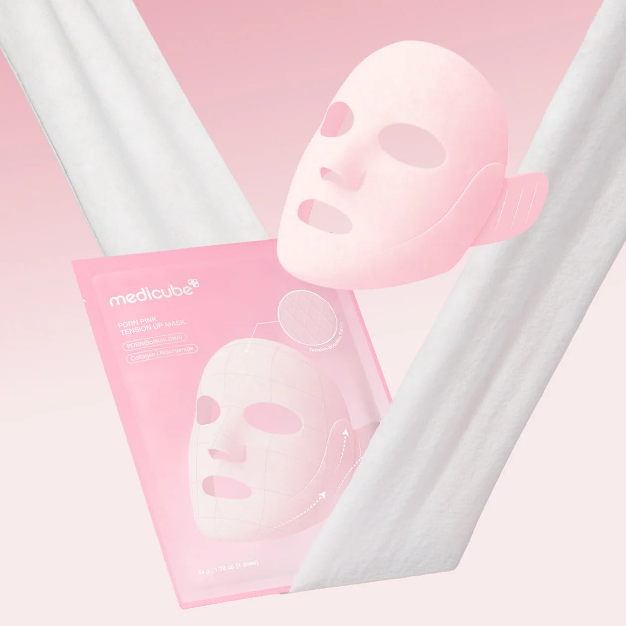 Medicube PDRN pink tension up mask 4EA- 34g