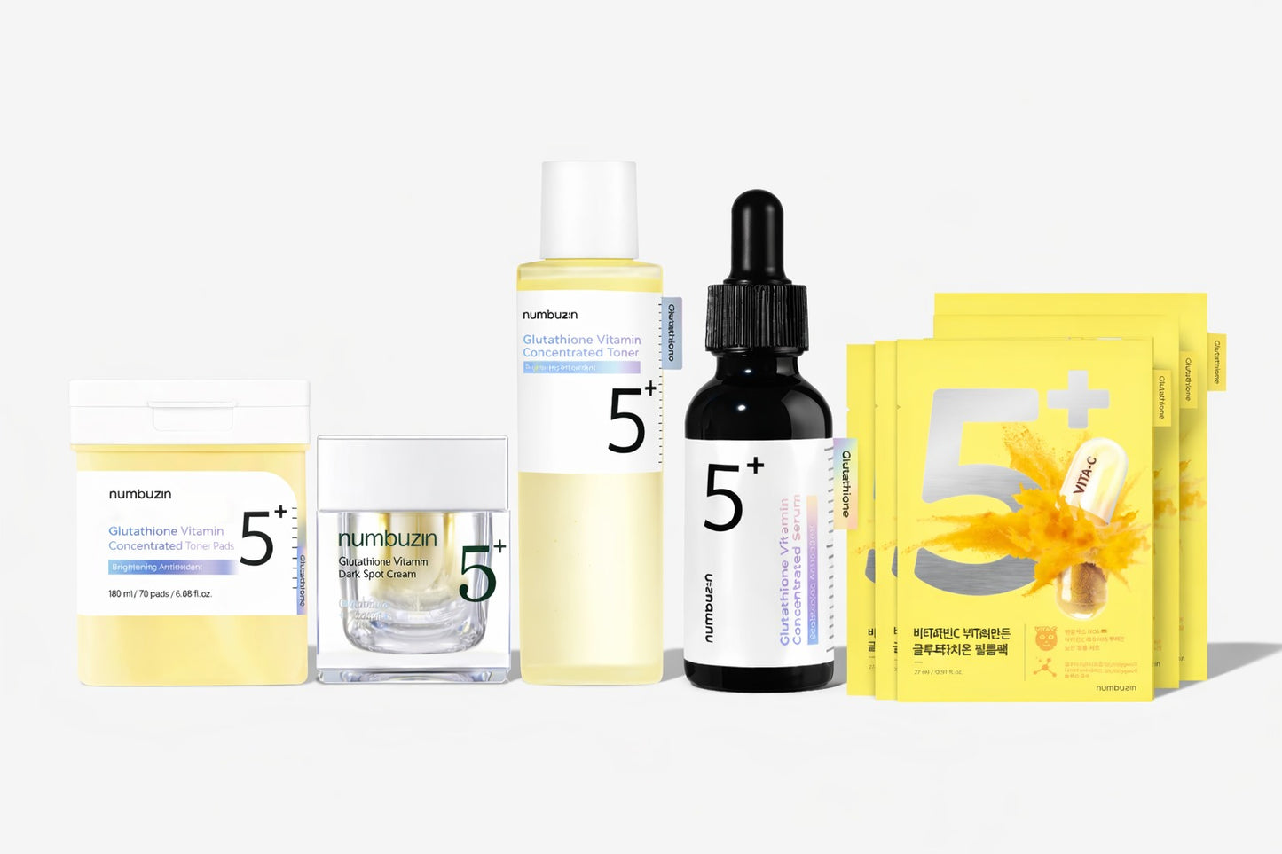 numbuzin No.5+ Glutathione Ultimate Brightening Full Set ✨🍋
