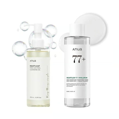 [Anua] Heartleaf Toner + Cleansing Oil Set