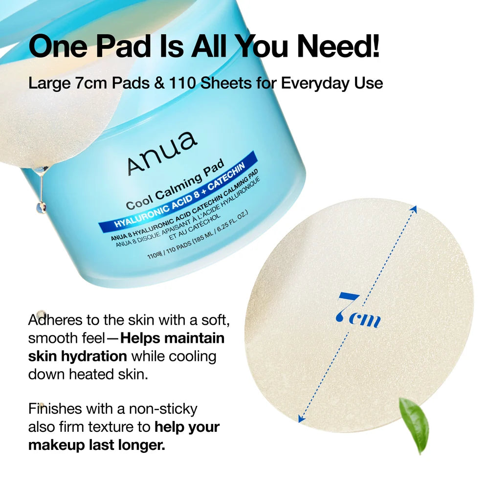 Anua 8 Hyaluronic Acid Catechin Calming Pad (110 Pads / 185ml)