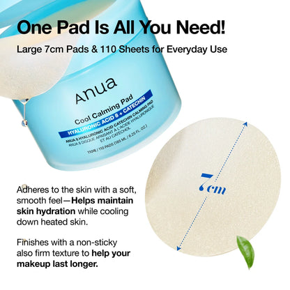 Anua 8 Hyaluronic Acid Catechin Calming Pad (110 Pads / 185ml)