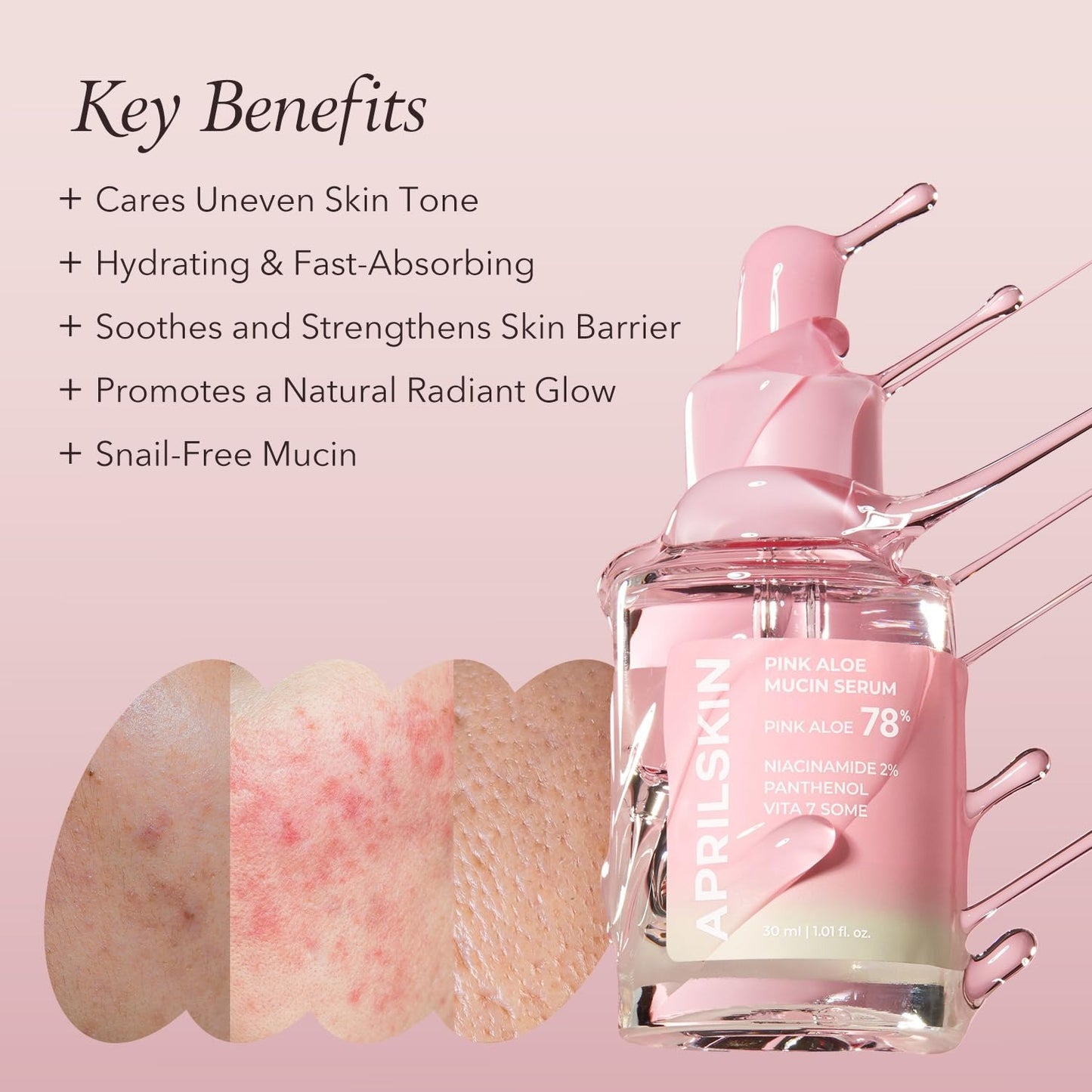 APRILSKIN Pink Aloe Mucin Serum – Hydrating & Soothing Glow Booster | 30ml