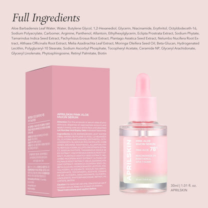 APRILSKIN Pink Aloe Mucin Serum – Hydrating & Soothing Glow Booster | 30ml