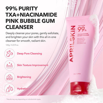 [APRILSKIN] TXA Niacinamide 99 Dark Spot Bubble Gum Cleanser