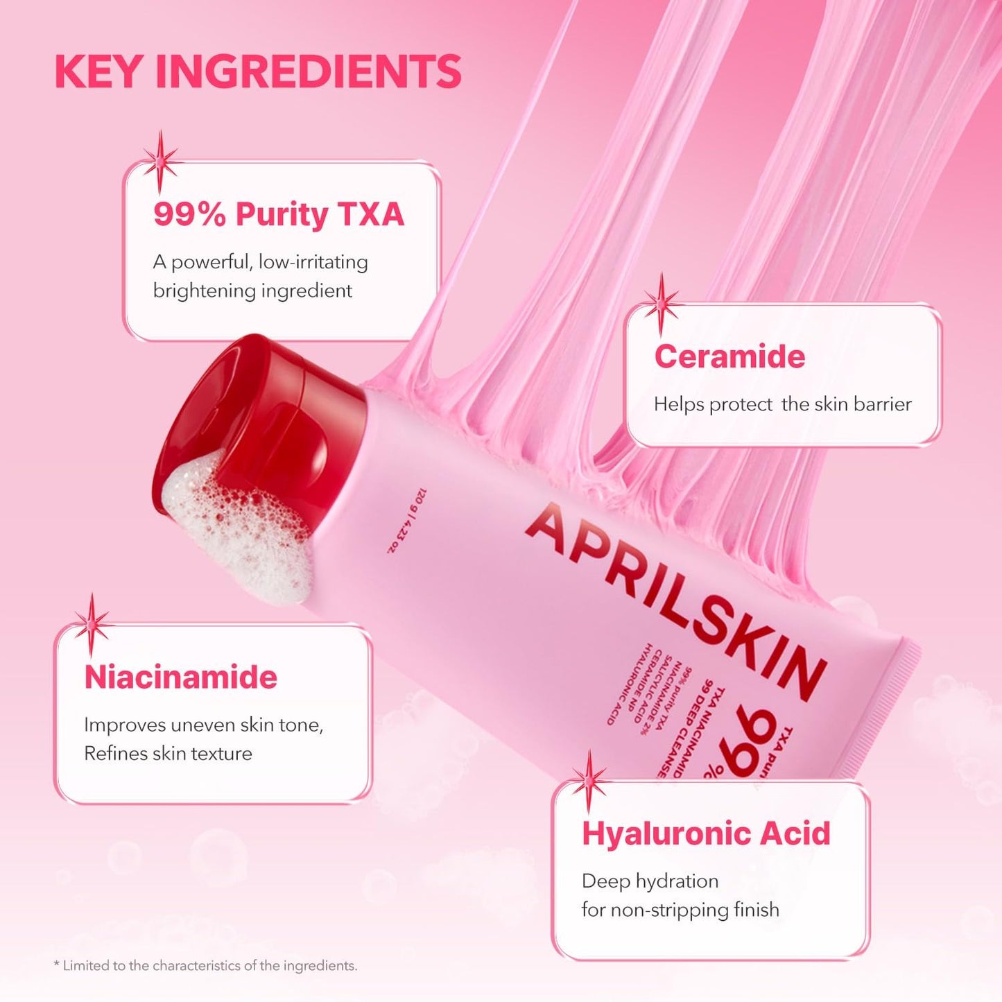 [APRILSKIN] TXA Niacinamide 99 Dark Spot Bubble Gum Cleanser