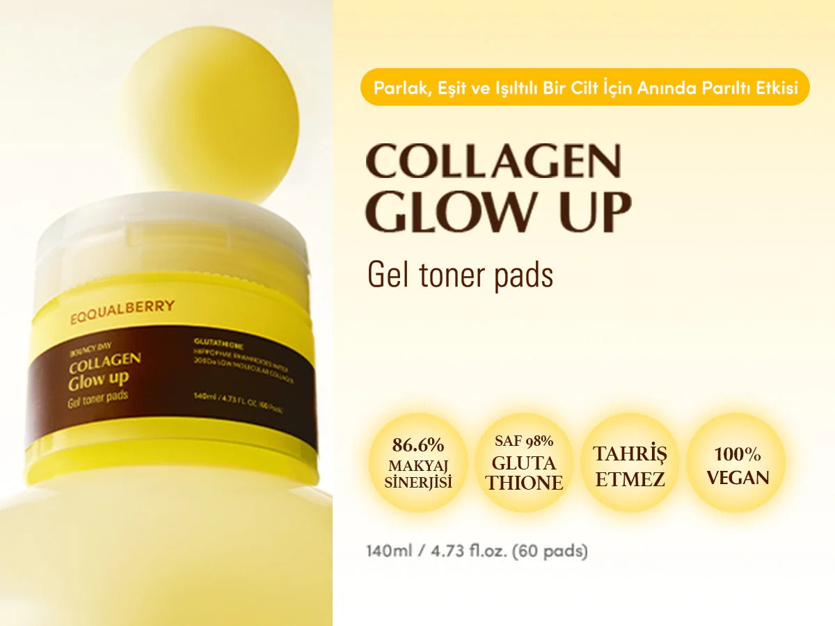 [Eqqualberry] Collagen Glow Up Gel Toner Pads (60ea)