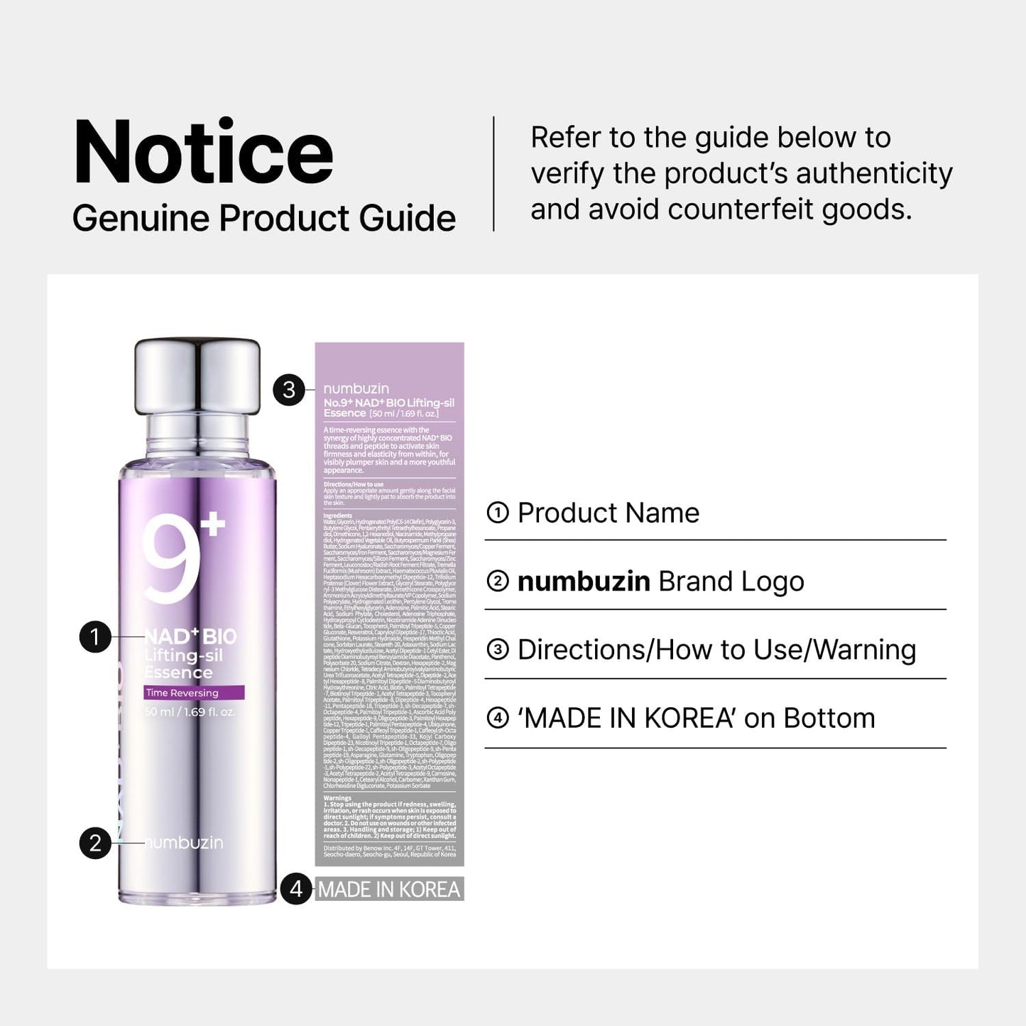 [NUMBUZIN] No.9 Essence – NAD+ BIO Lifting-sil Essence (50ml)